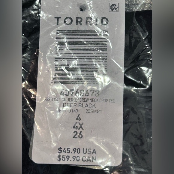 NWT Torrid Festi cotton jersey cutout crew neck cropped tee, Torrid size 4 - Picture 7 of 9